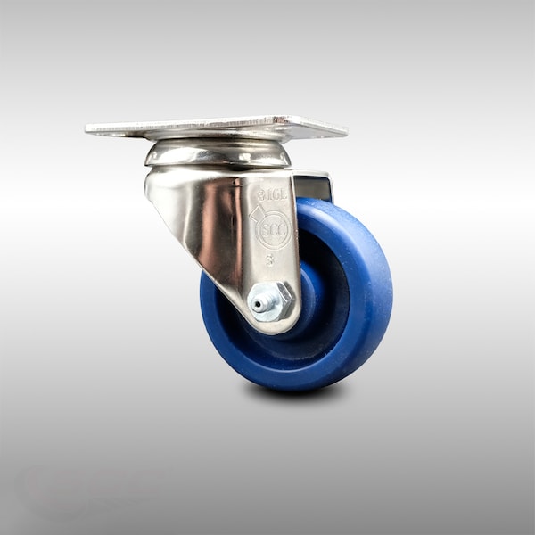 3 Inch 316SS Solid Polyurethane Wheel Swivel Top Plate Caster